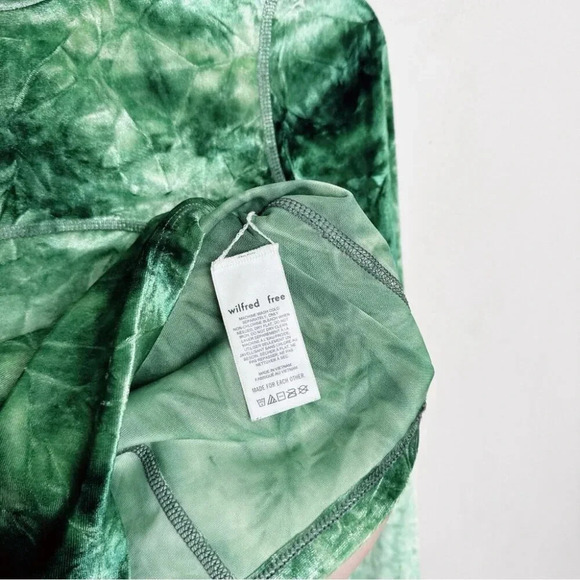 Aritzia Wilfred Free Womens Small Long Sleeve Burnt Velvet Green Tie Dye - Picture 9 of 13